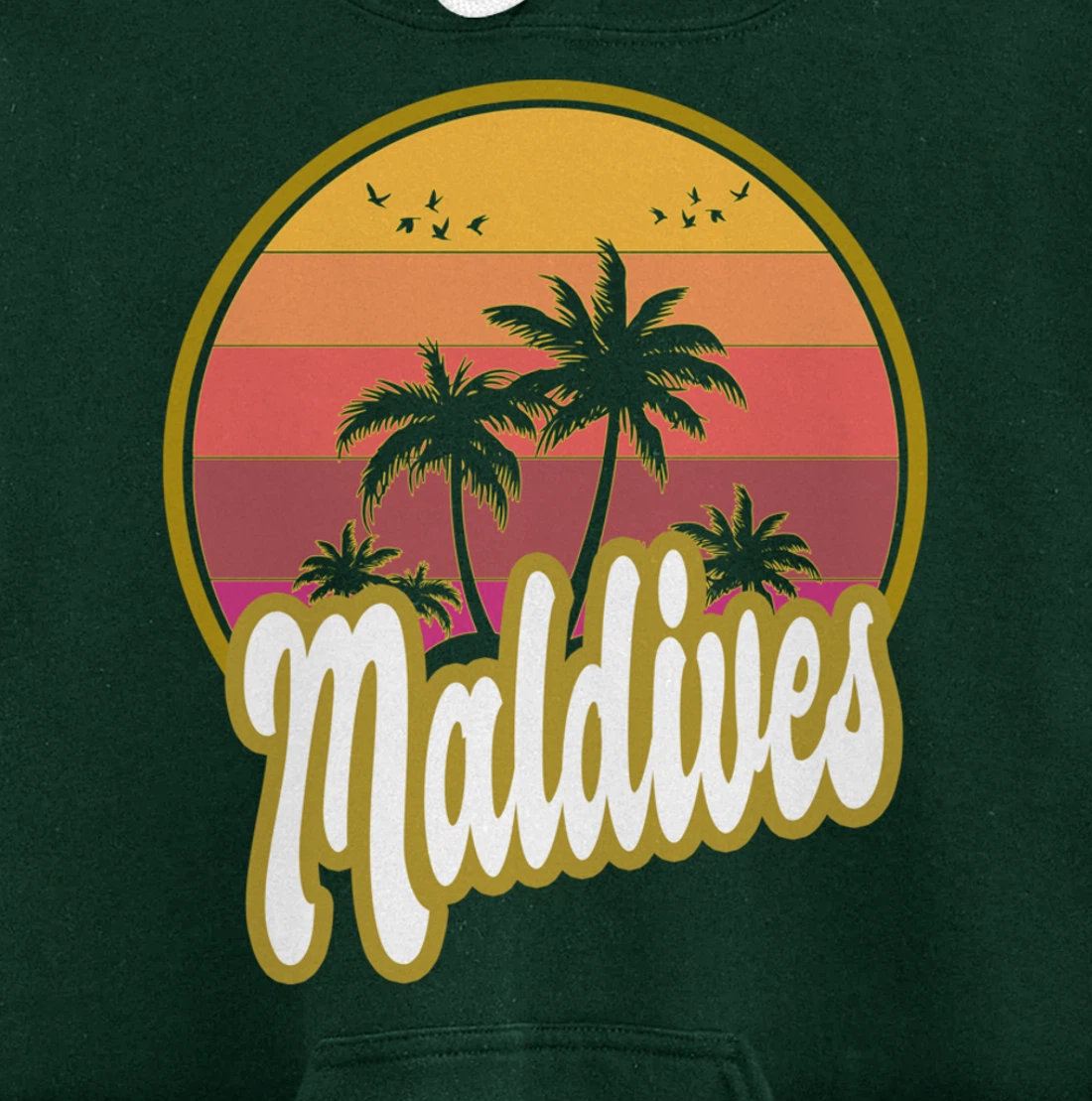 Maldives beach retro sunset Pullover Hoodie