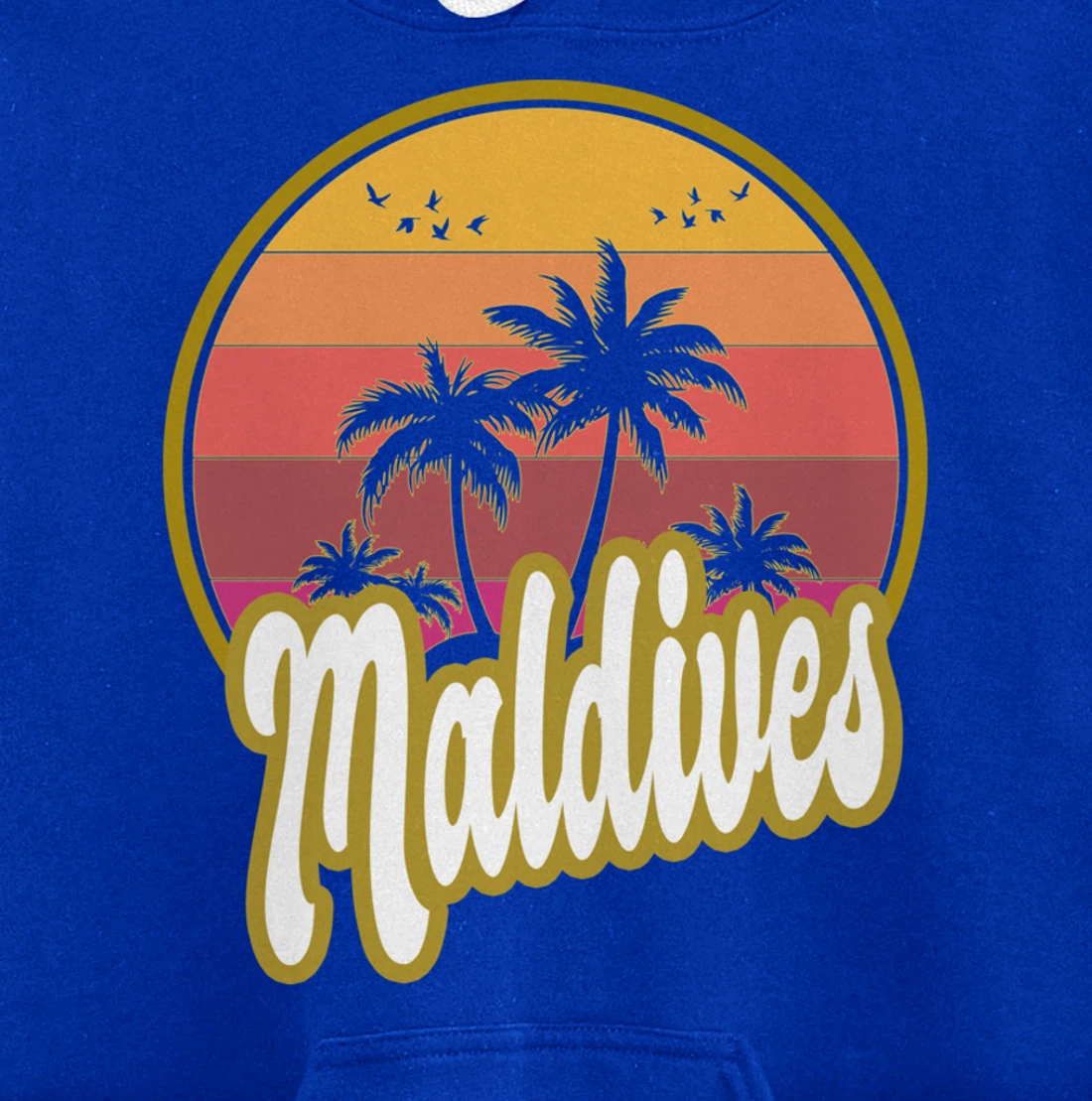 Maldives beach retro sunset Pullover Hoodie