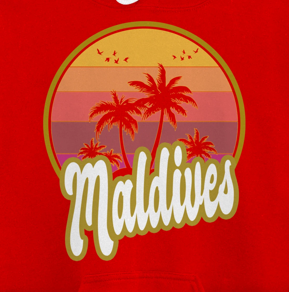 Maldives beach retro sunset Pullover Hoodie