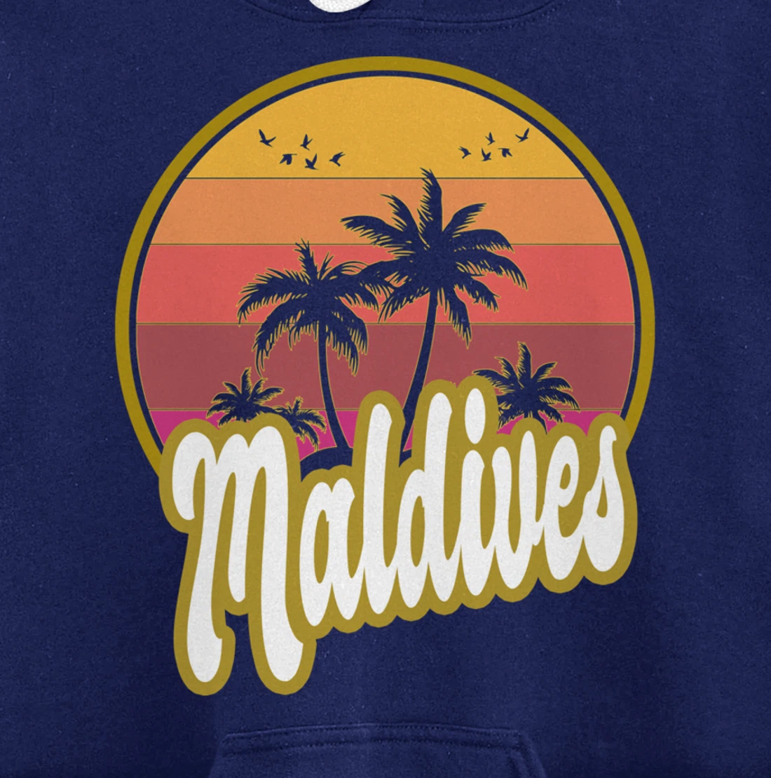 Maldives beach retro sunset Pullover Hoodie