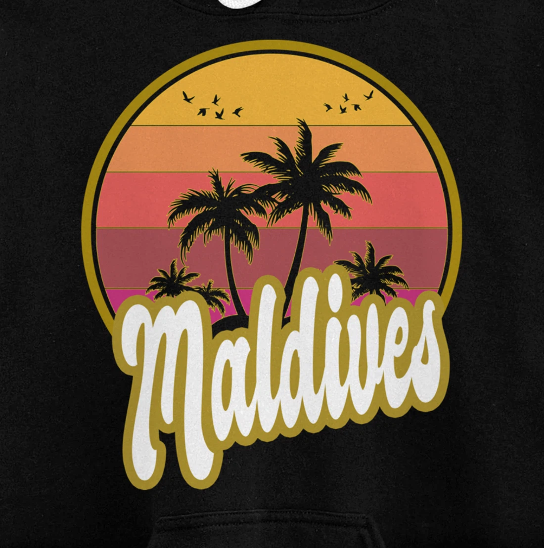 Maldives beach retro sunset Pullover Hoodie