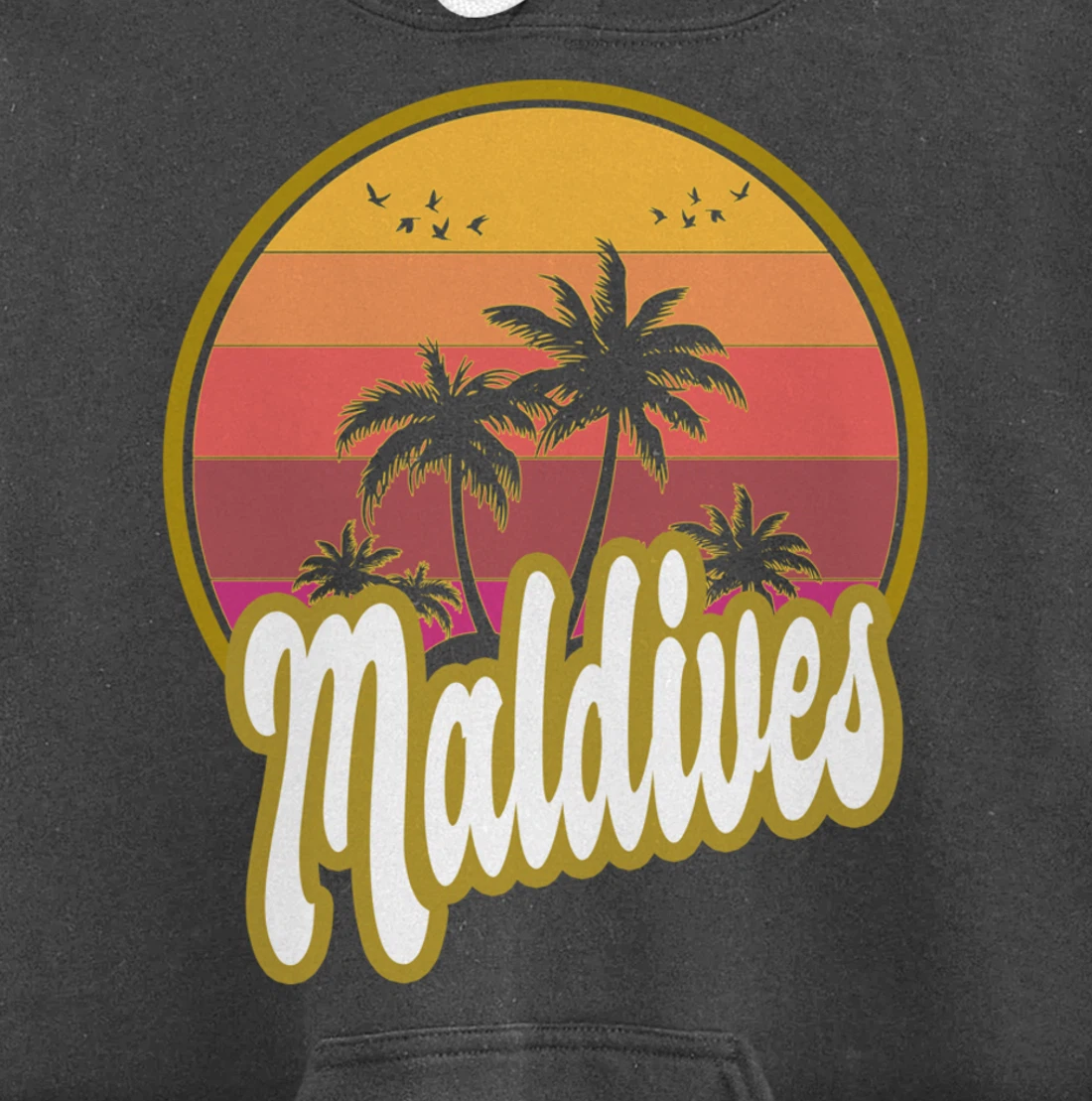 Maldives beach retro sunset Pullover Hoodie