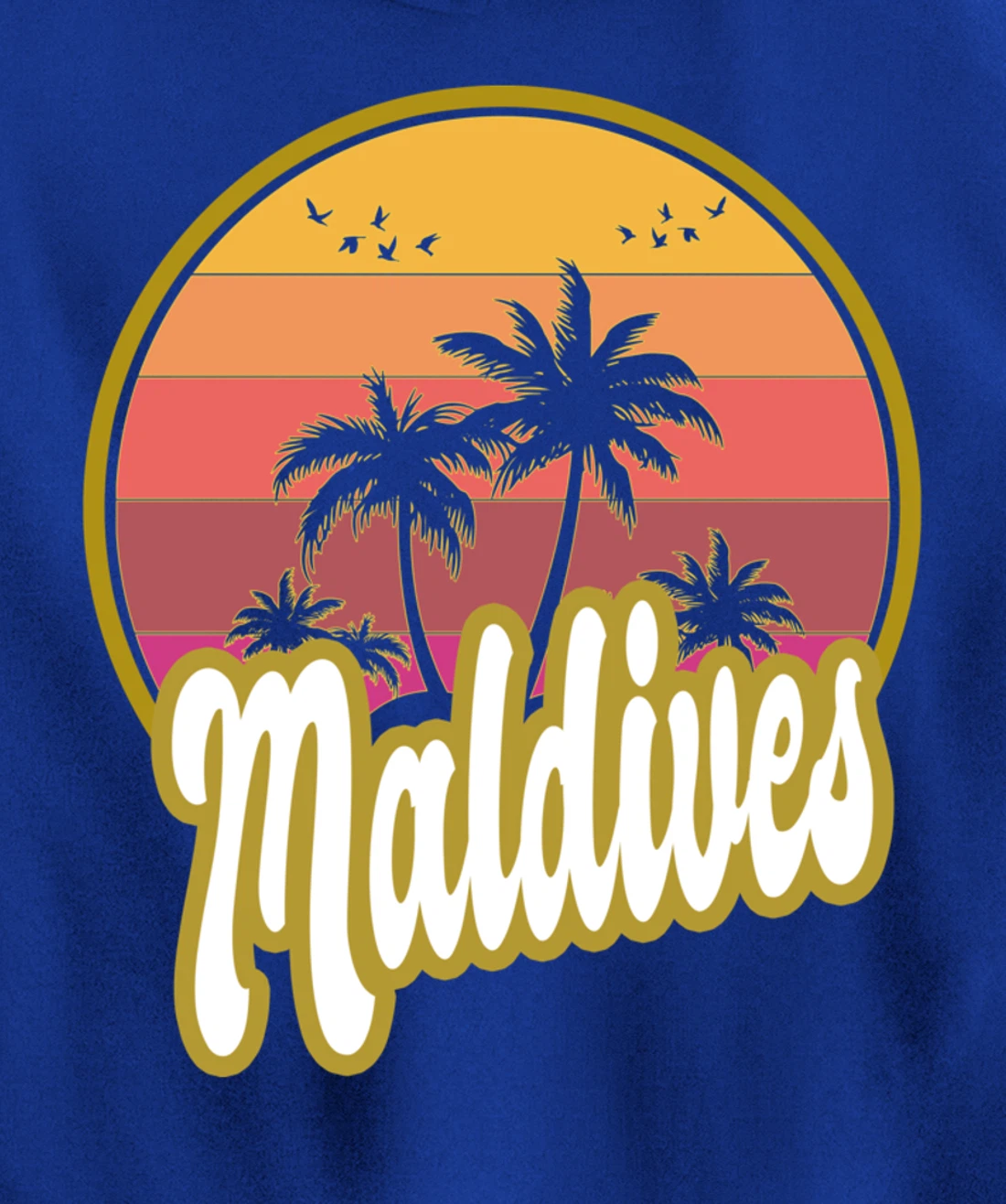 Maldives beach retro sunset Pullover Hoodie