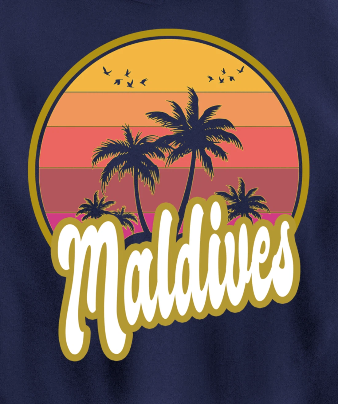 Maldives beach retro sunset Pullover Hoodie