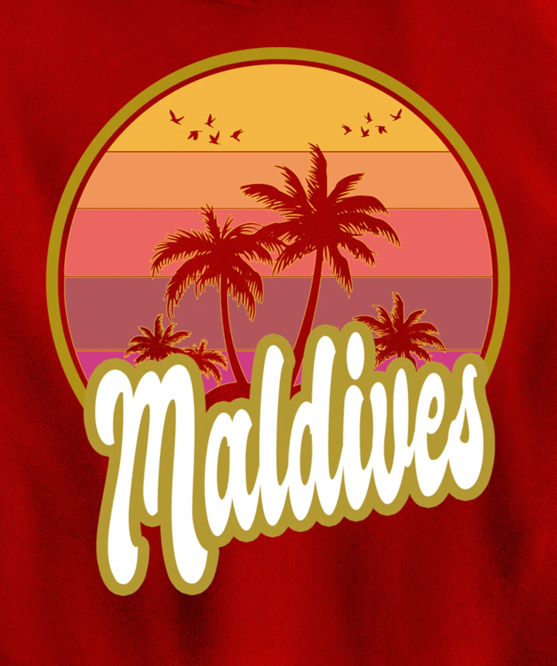 Maldives beach retro sunset Pullover Hoodie