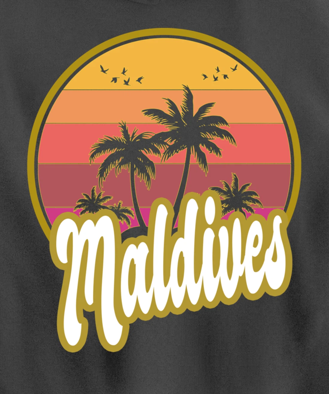 Maldives beach retro sunset Pullover Hoodie