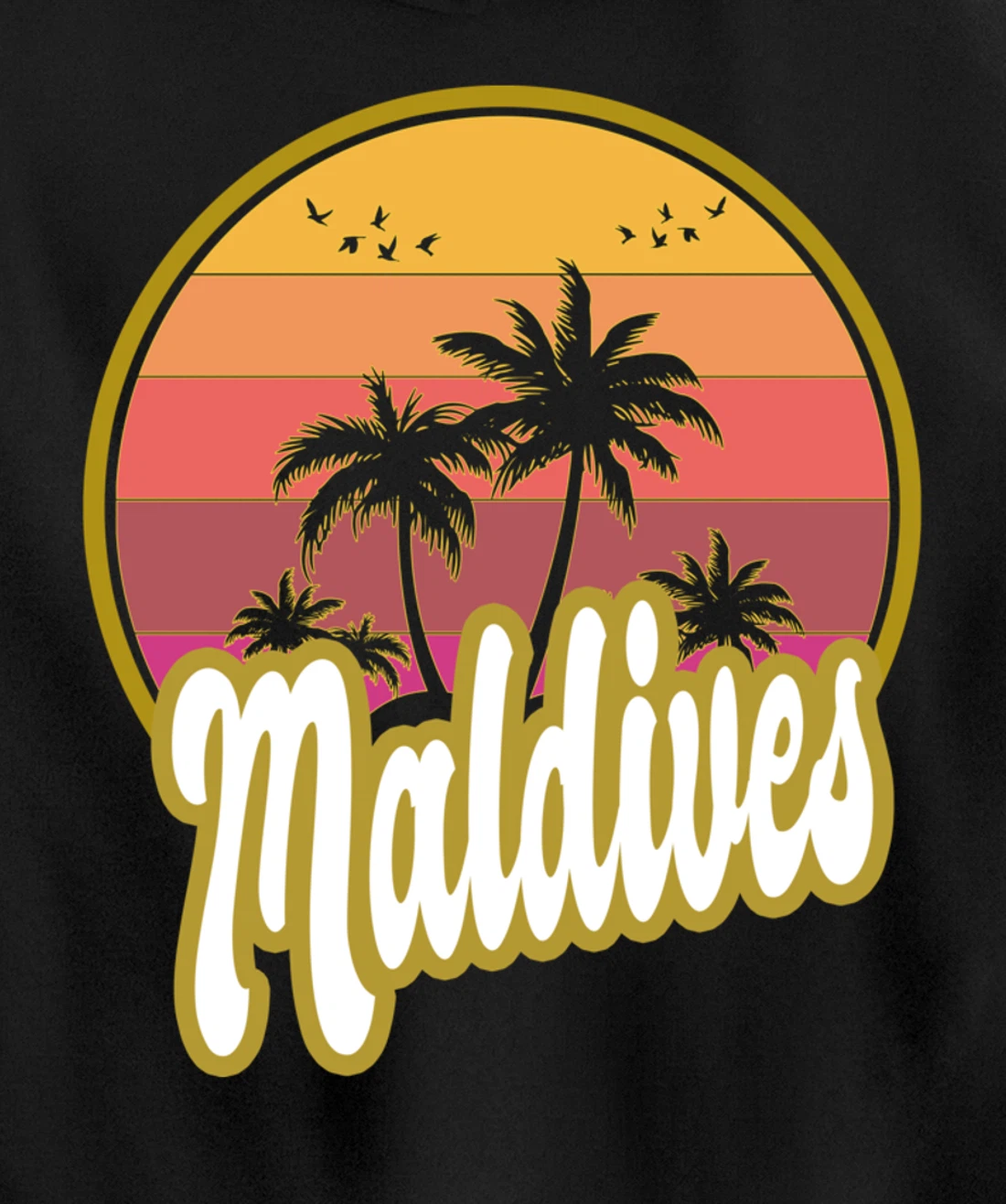 Maldives beach retro sunset Pullover Hoodie
