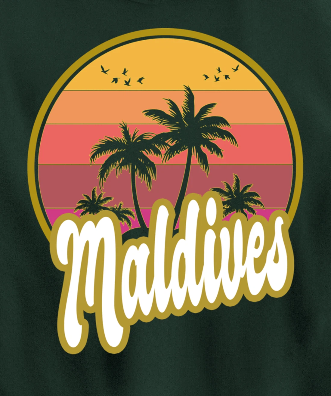 Maldives beach retro sunset Pullover Hoodie