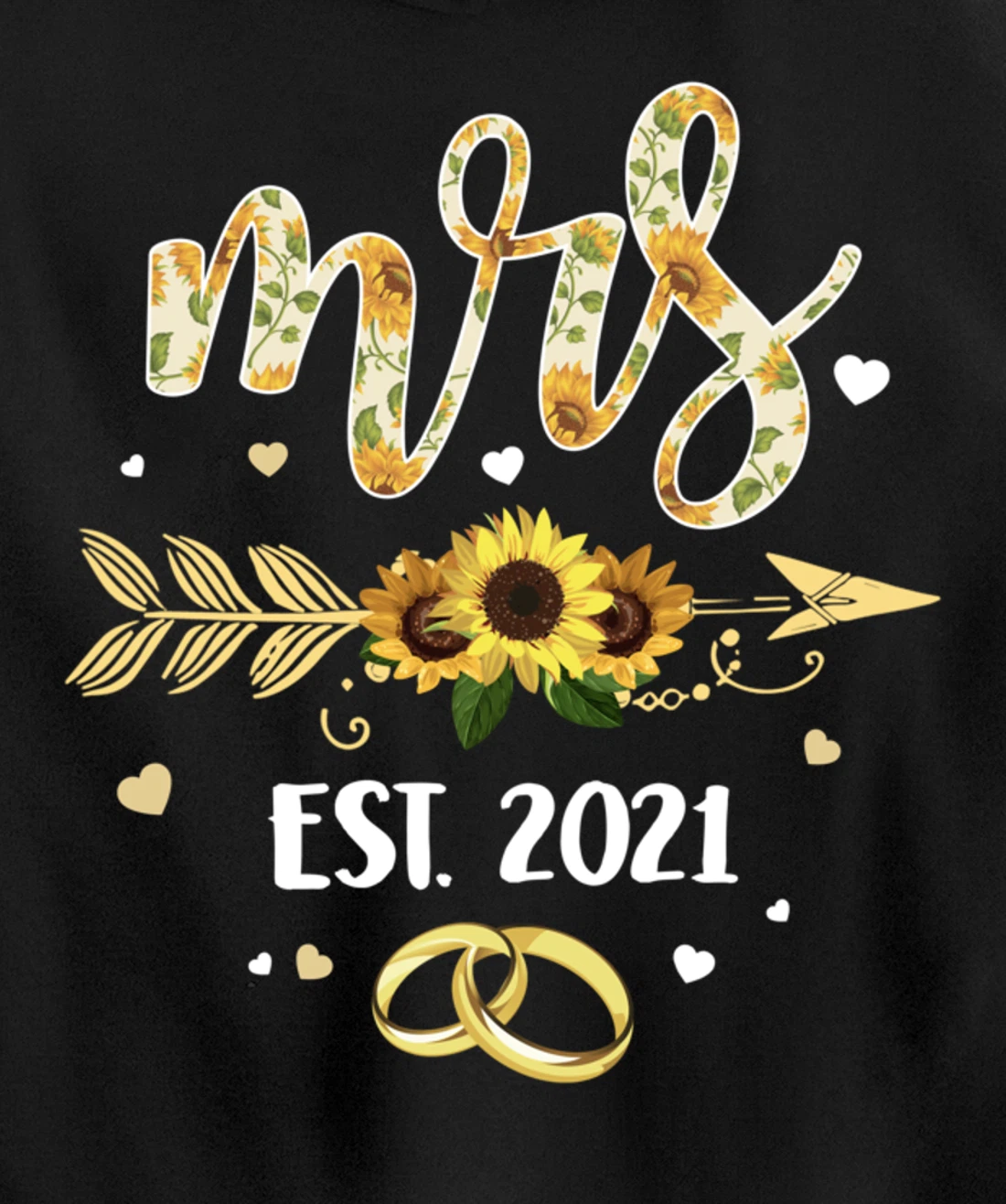 Wedding for Bride for Mrs Est 2021 Bride lover Pullover Hoodie