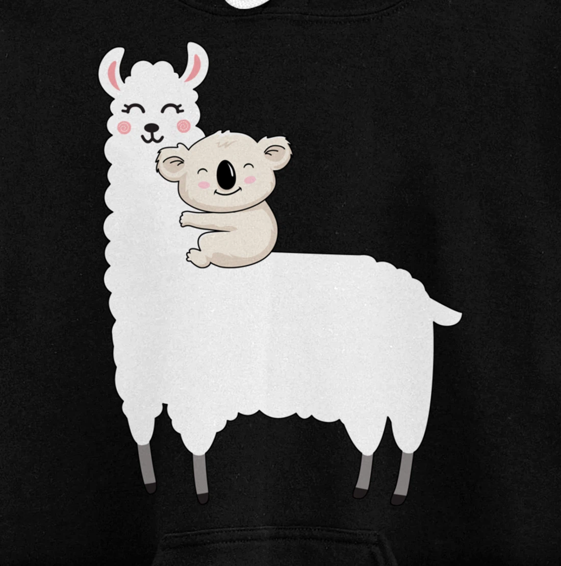 Cute Koala And Lllama Fluffy Friends Koala Riding Llama Gift Pullover Hoodie