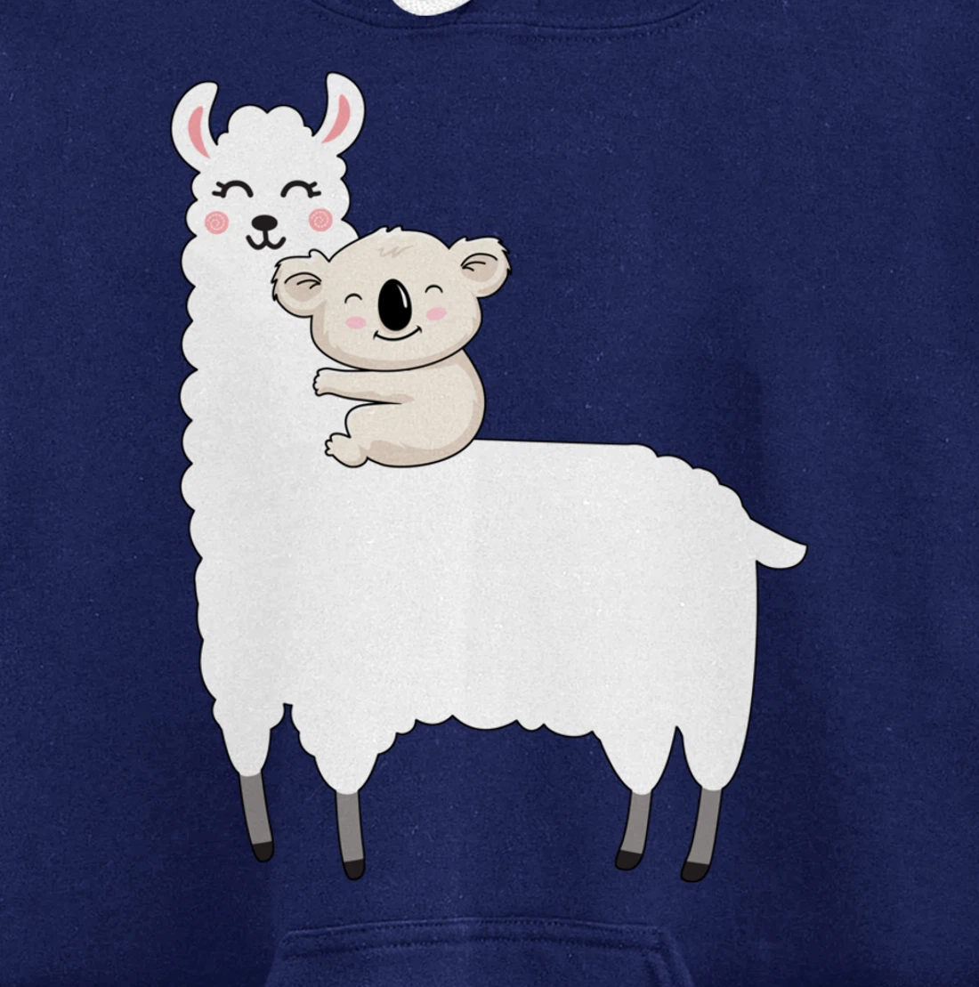 Cute Koala And Lllama Fluffy Friends Koala Riding Llama Gift Pullover Hoodie