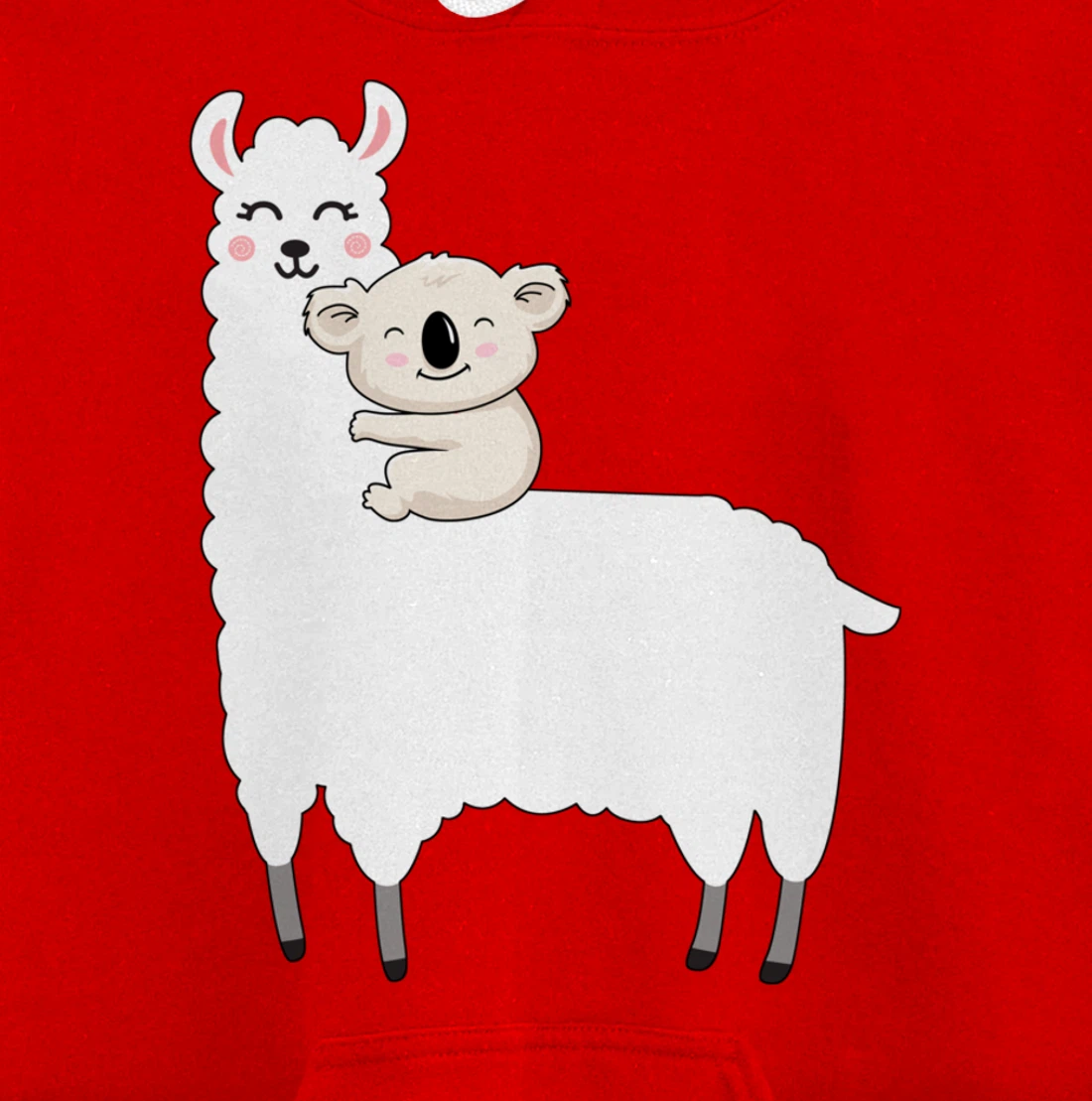 Cute Koala And Lllama Fluffy Friends Koala Riding Llama Gift Pullover Hoodie