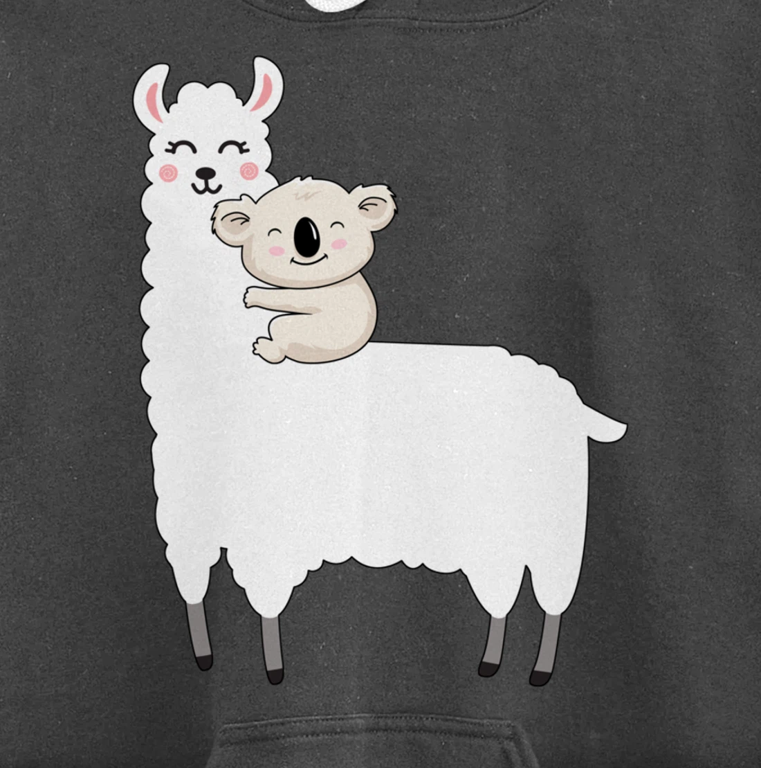 Cute Koala And Lllama Fluffy Friends Koala Riding Llama Gift Pullover Hoodie