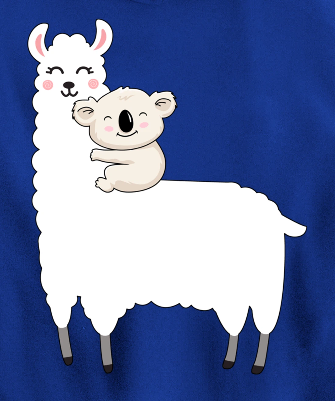 Cute Koala And Lllama Fluffy Friends Koala Riding Llama Gift Pullover Hoodie