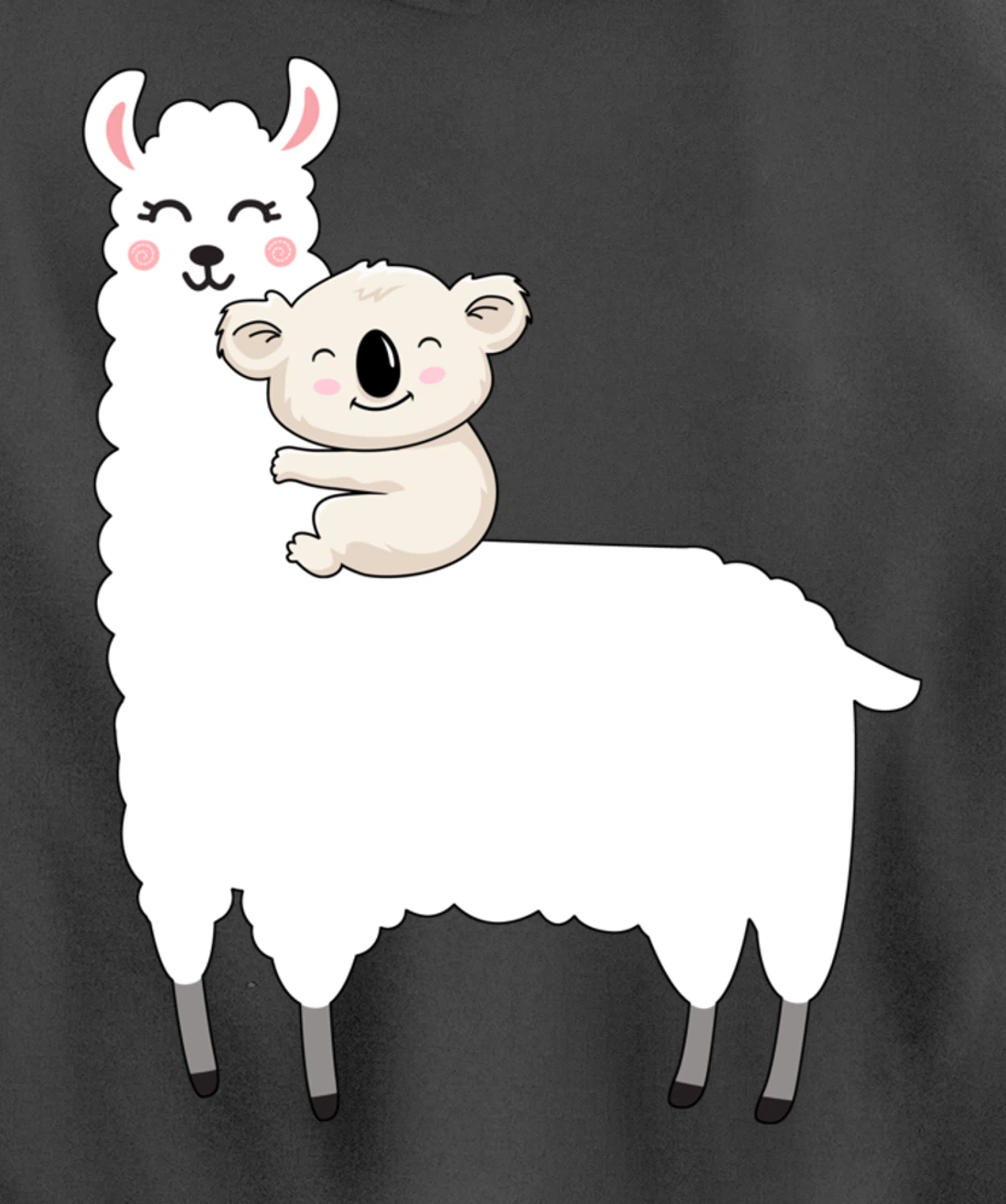 Cute Koala And Lllama Fluffy Friends Koala Riding Llama Gift Pullover Hoodie