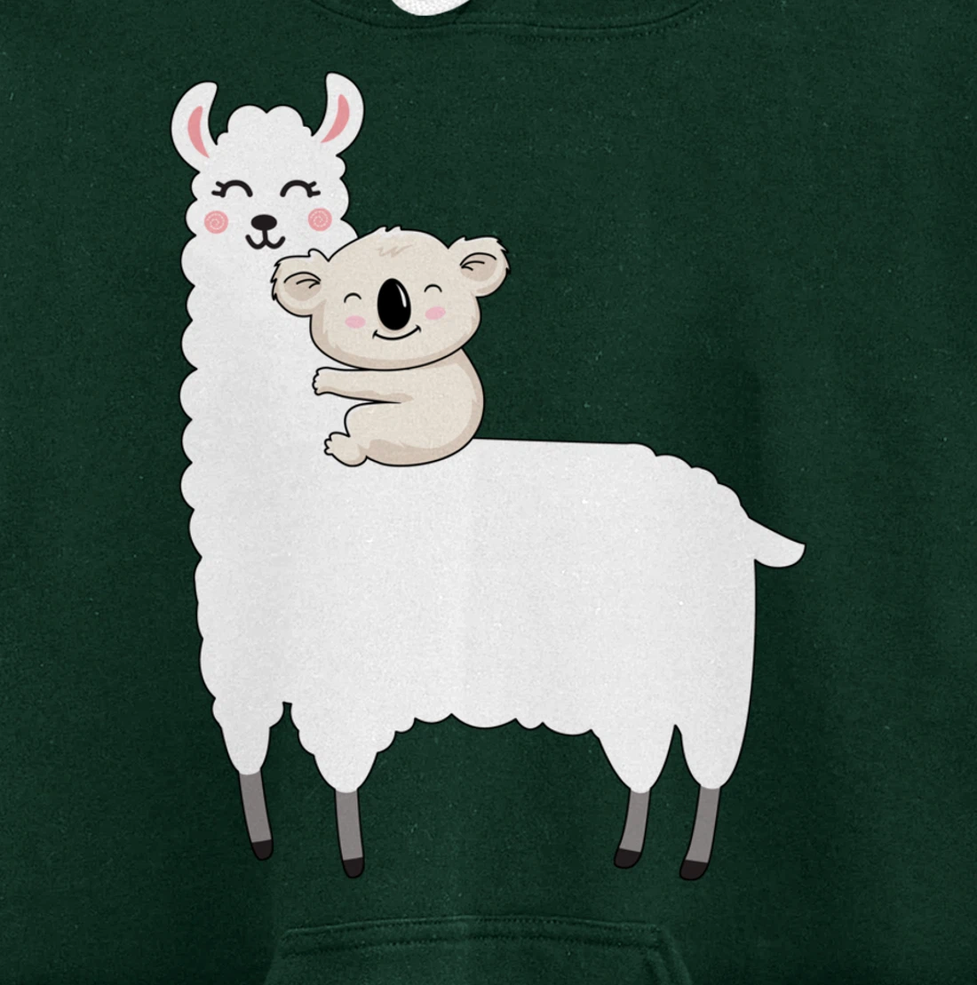 Cute Koala And Lllama Fluffy Friends Koala Riding Llama Gift Pullover Hoodie