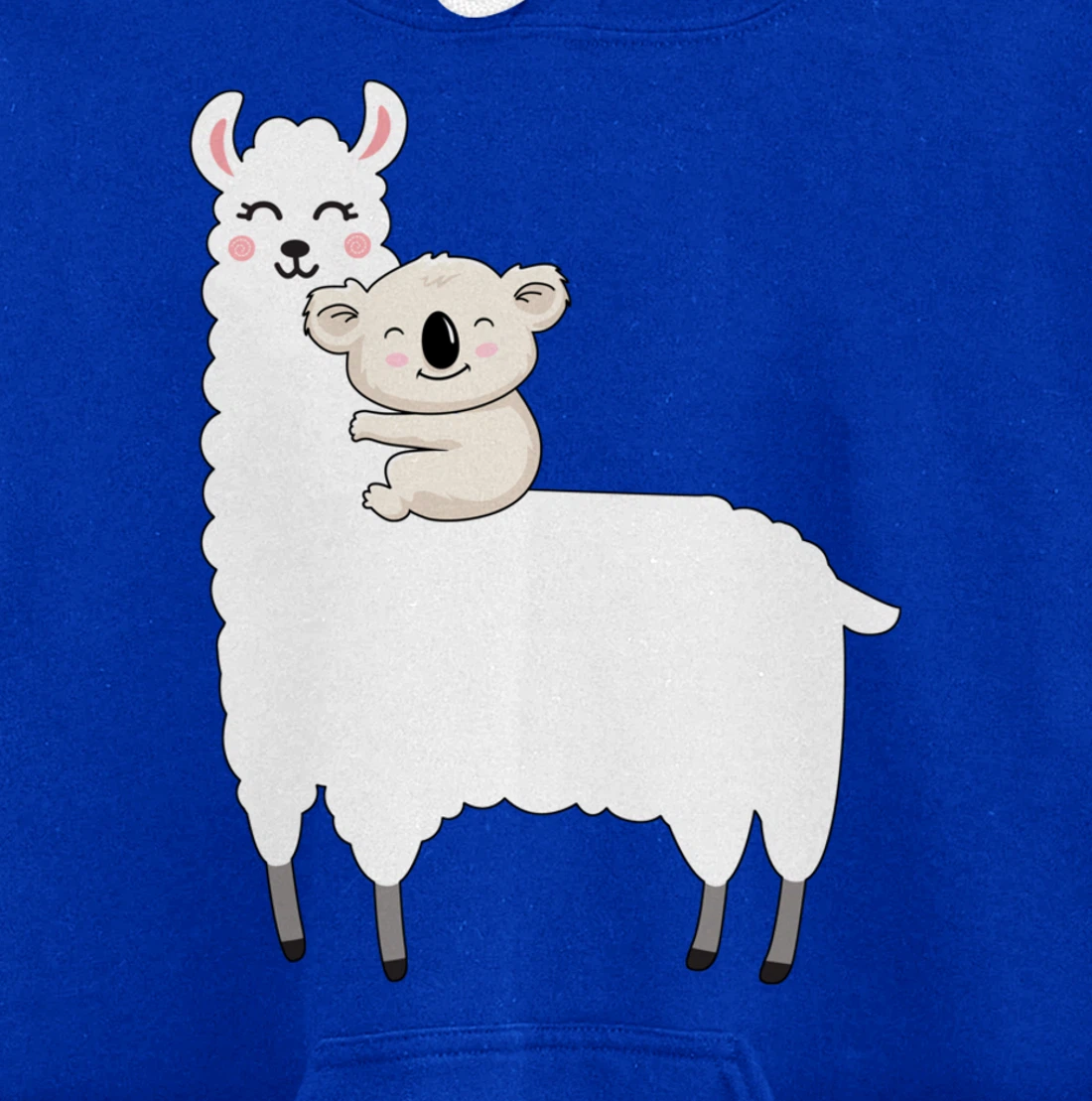 Cute Koala And Lllama Fluffy Friends Koala Riding Llama Gift Pullover Hoodie