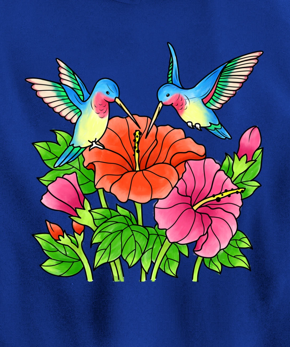 Hummingbirds Flower Women Girl Tropical Birds Exotic Flowers Pullover Hoodie