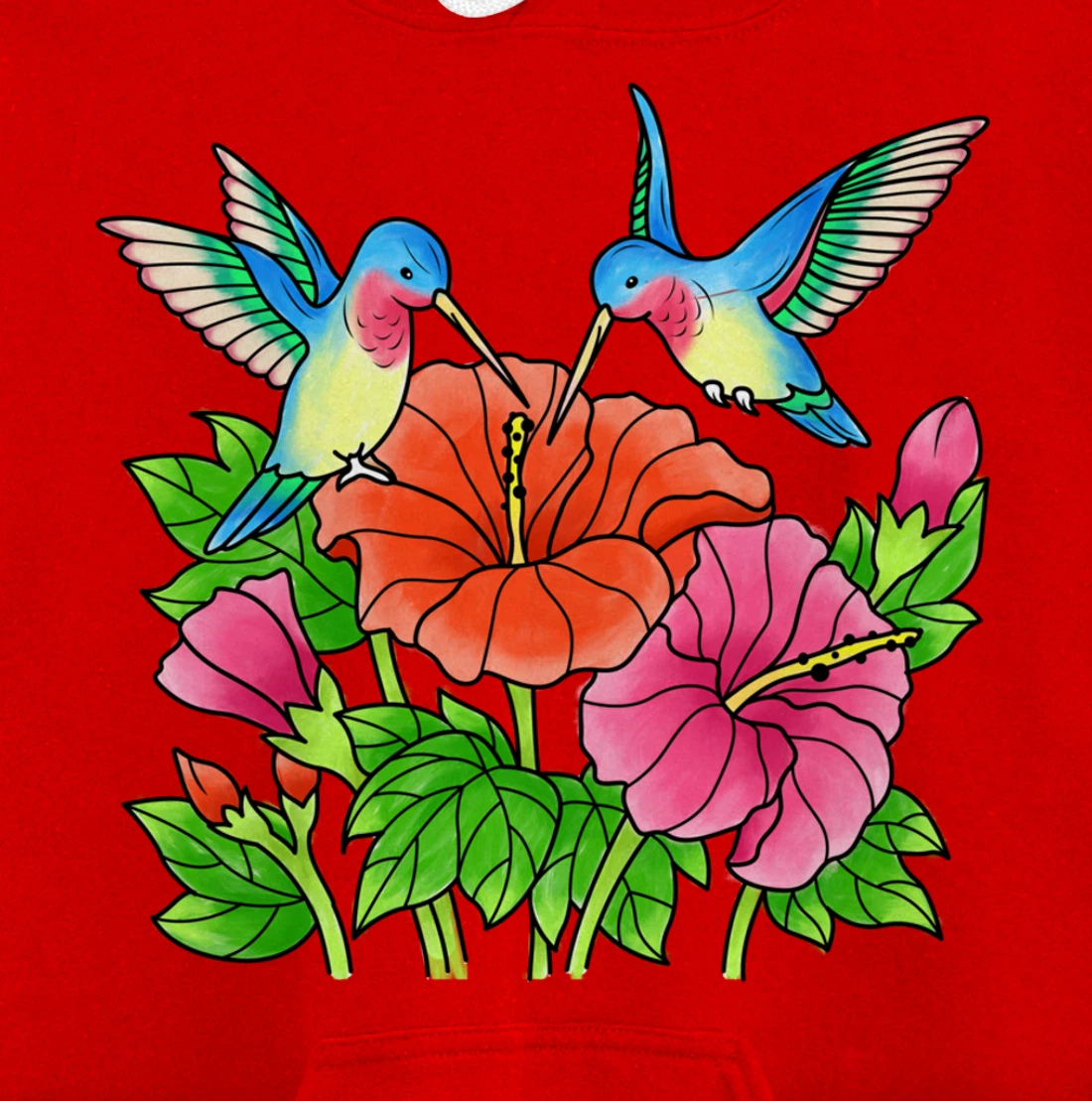 Hummingbirds Flower Women Girl Tropical Birds Exotic Flowers Pullover Hoodie