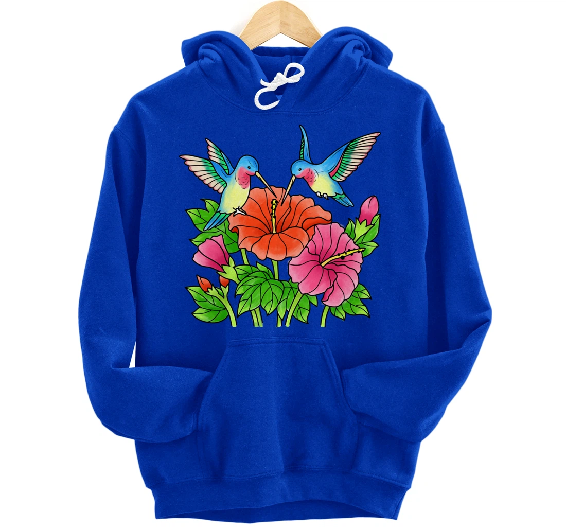 Hummingbirds Flower Women Girl Tropical Birds Exotic Flowers Pullover Hoodie