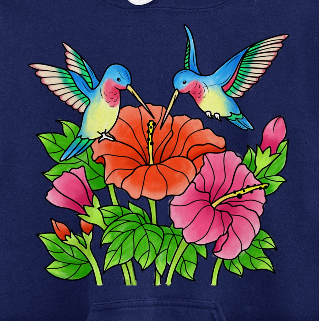 Hummingbirds Flower Women Girl Tropical Birds Exotic Flowers Pullover Hoodie