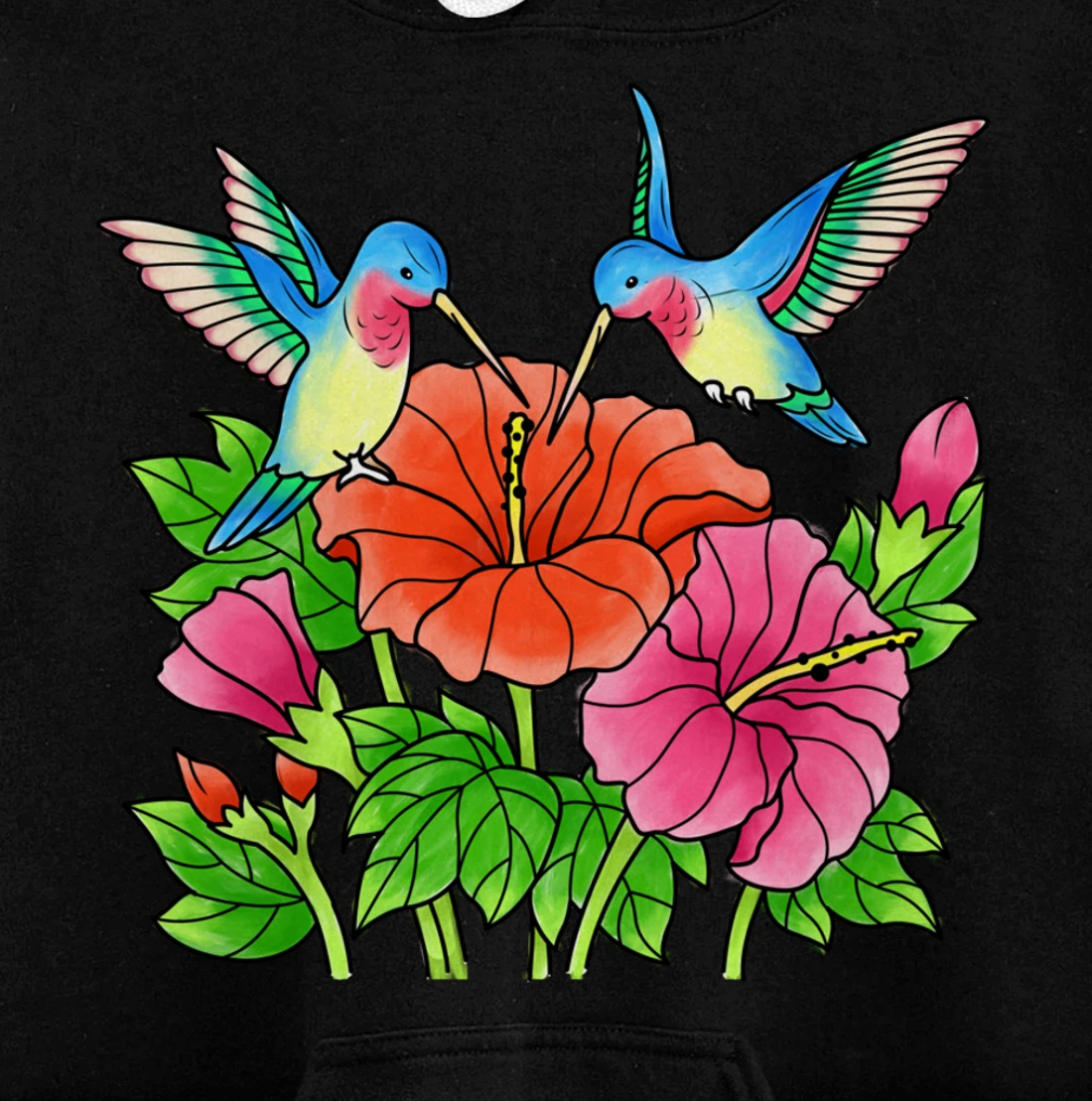 Hummingbirds Flower Women Girl Tropical Birds Exotic Flowers Pullover Hoodie