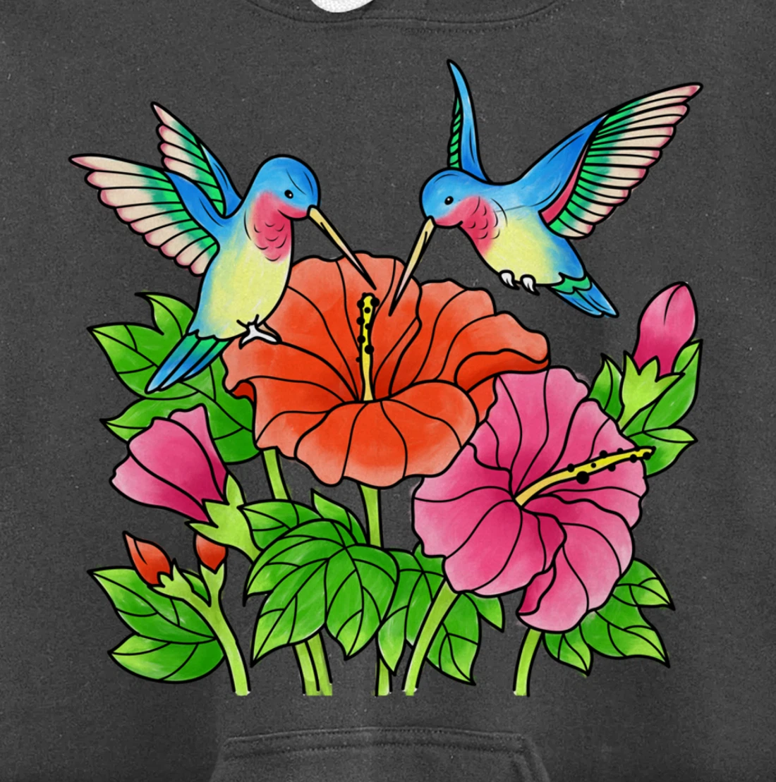 Hummingbirds Flower Women Girl Tropical Birds Exotic Flowers Pullover Hoodie