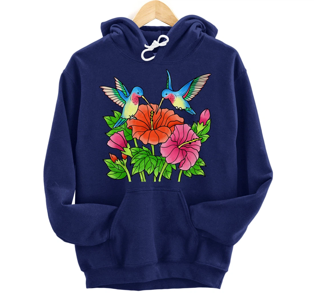 Hummingbirds Flower Women Girl Tropical Birds Exotic Flowers Pullover Hoodie