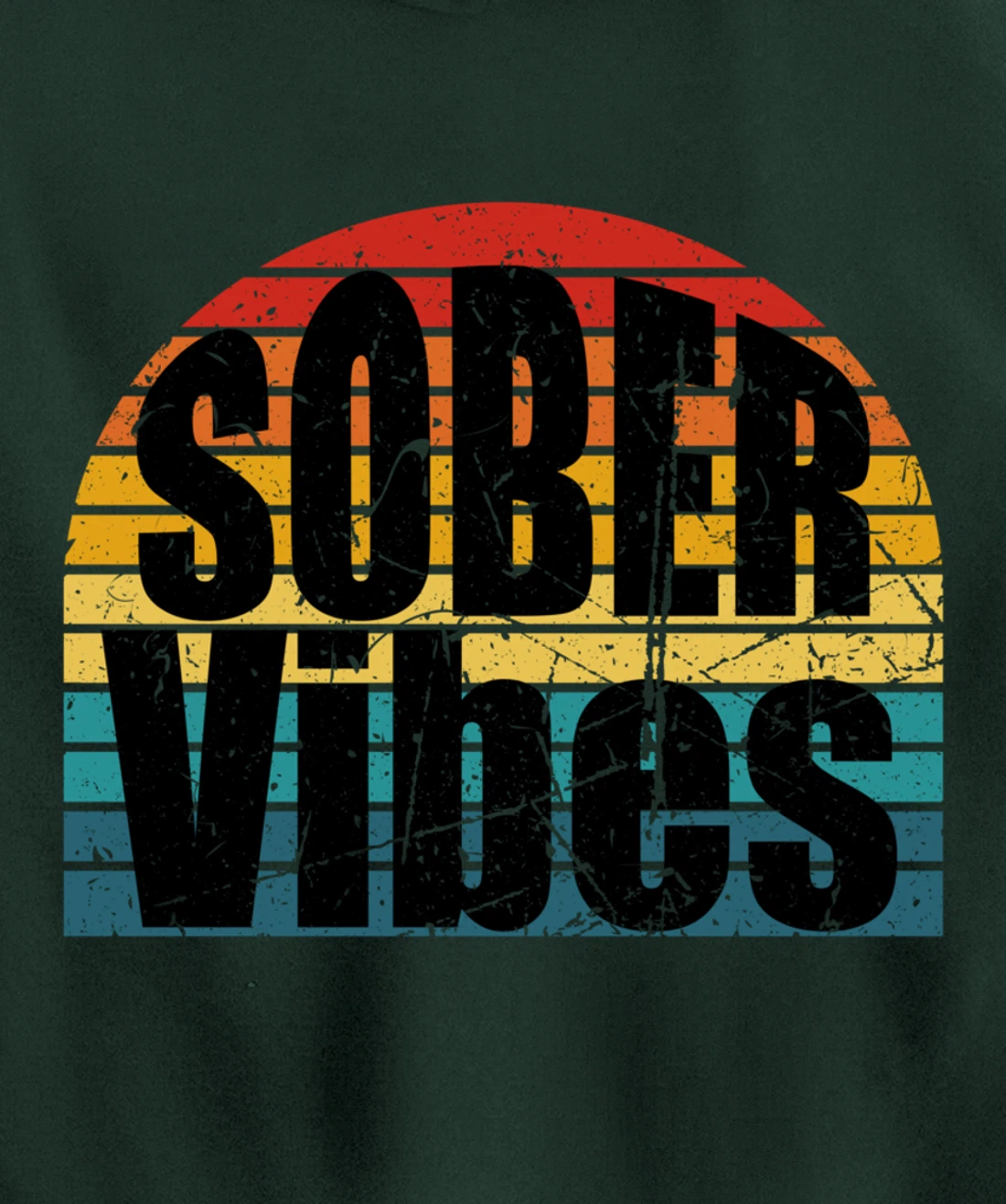 Sober Vibes Retro Sunset Vintage Swag Sober Recovery Pullover Hoodie