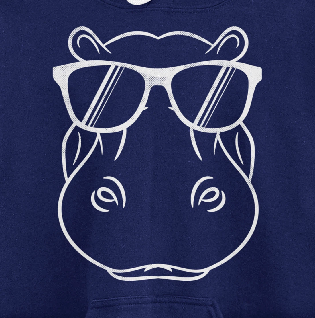 Hippo Face Wearing Sunglasses Funny Hippopotamus Animal Pullover Hoodie