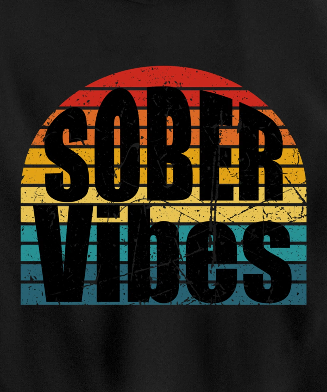 Sober Vibes Retro Sunset Vintage Swag Sober Recovery Pullover Hoodie