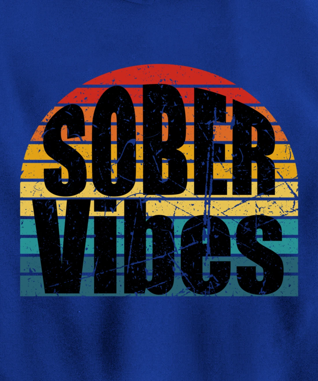 Sober Vibes Retro Sunset Vintage Swag Sober Recovery Pullover Hoodie