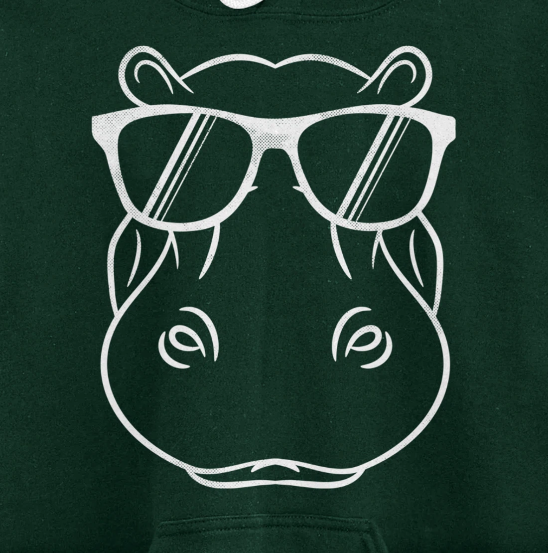 Hippo Face Wearing Sunglasses Funny Hippopotamus Animal Pullover Hoodie