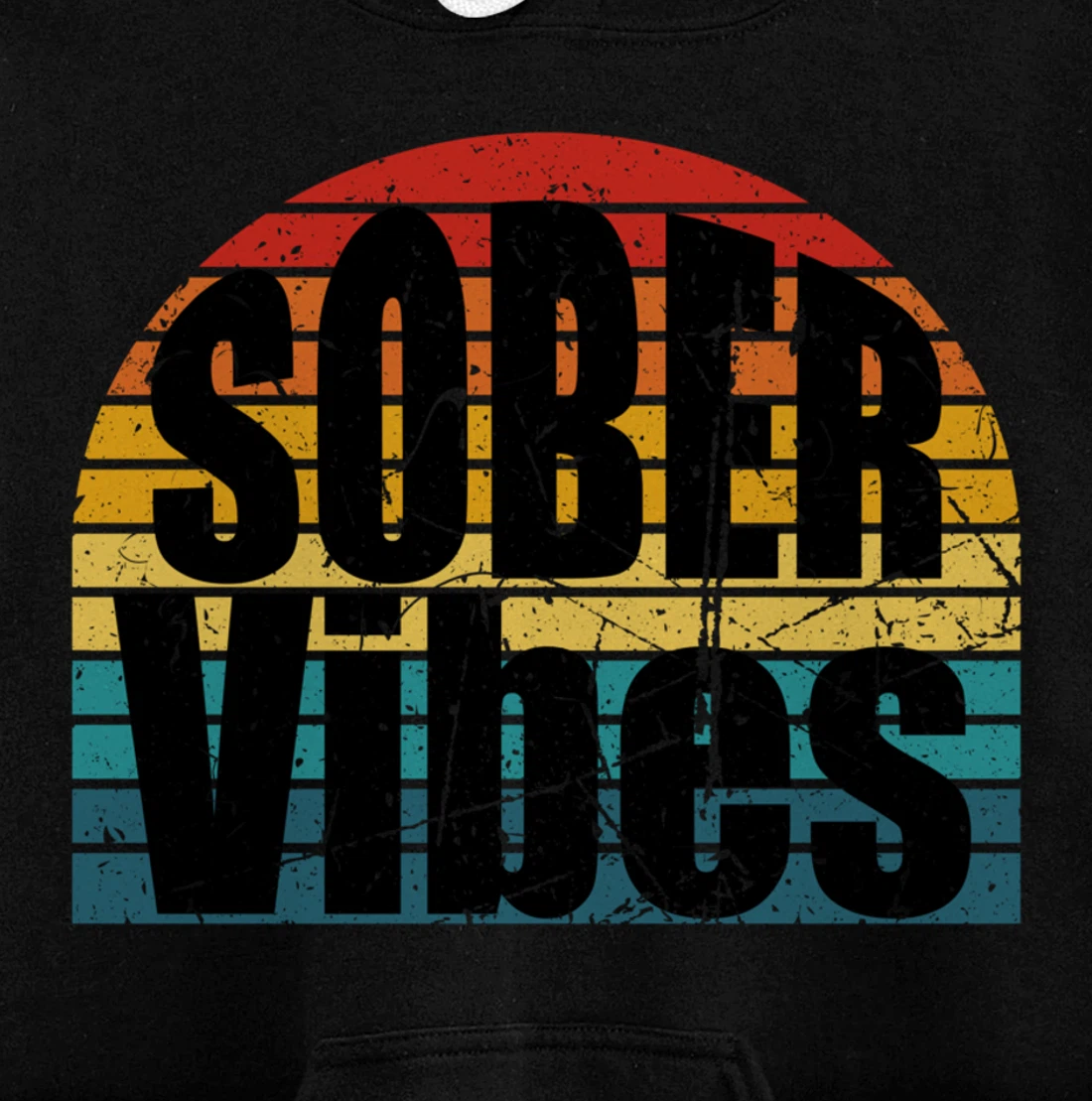 Sober Vibes Retro Sunset Vintage Swag Sober Recovery Pullover Hoodie