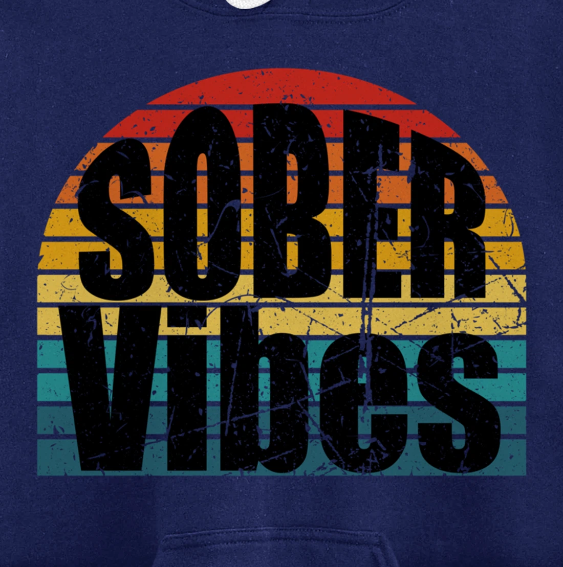 Sober Vibes Retro Sunset Vintage Swag Sober Recovery Pullover Hoodie