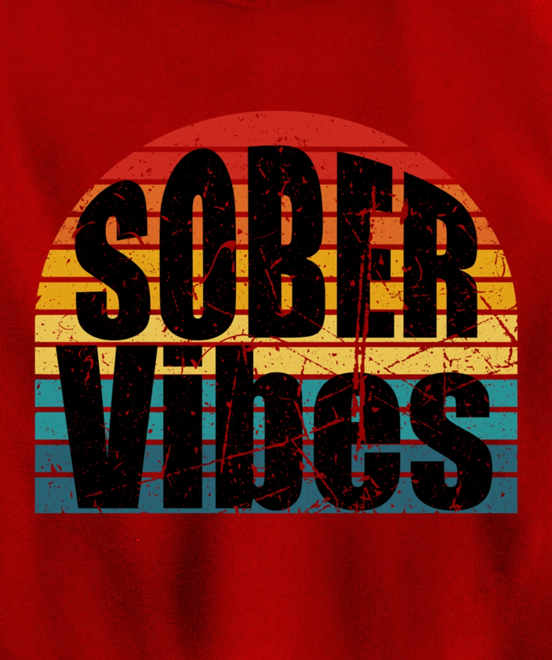 Sober Vibes Retro Sunset Vintage Swag Sober Recovery Pullover Hoodie