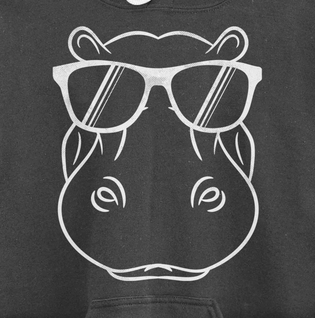Hippo Face Wearing Sunglasses Funny Hippopotamus Animal Pullover Hoodie