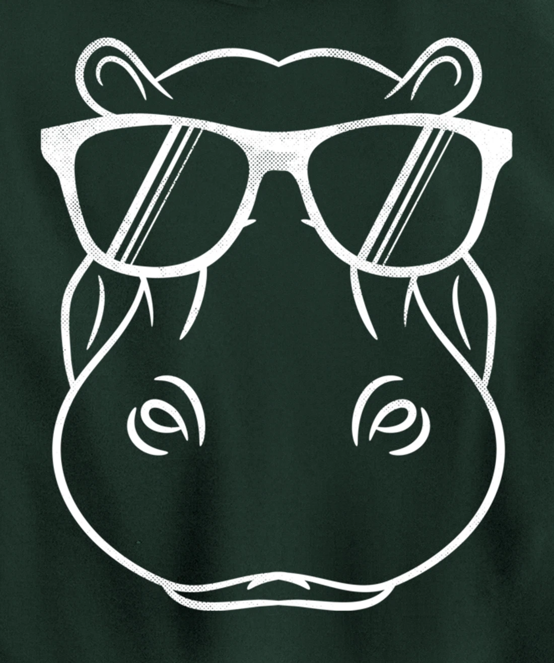 Hippo Face Wearing Sunglasses Funny Hippopotamus Animal Pullover Hoodie