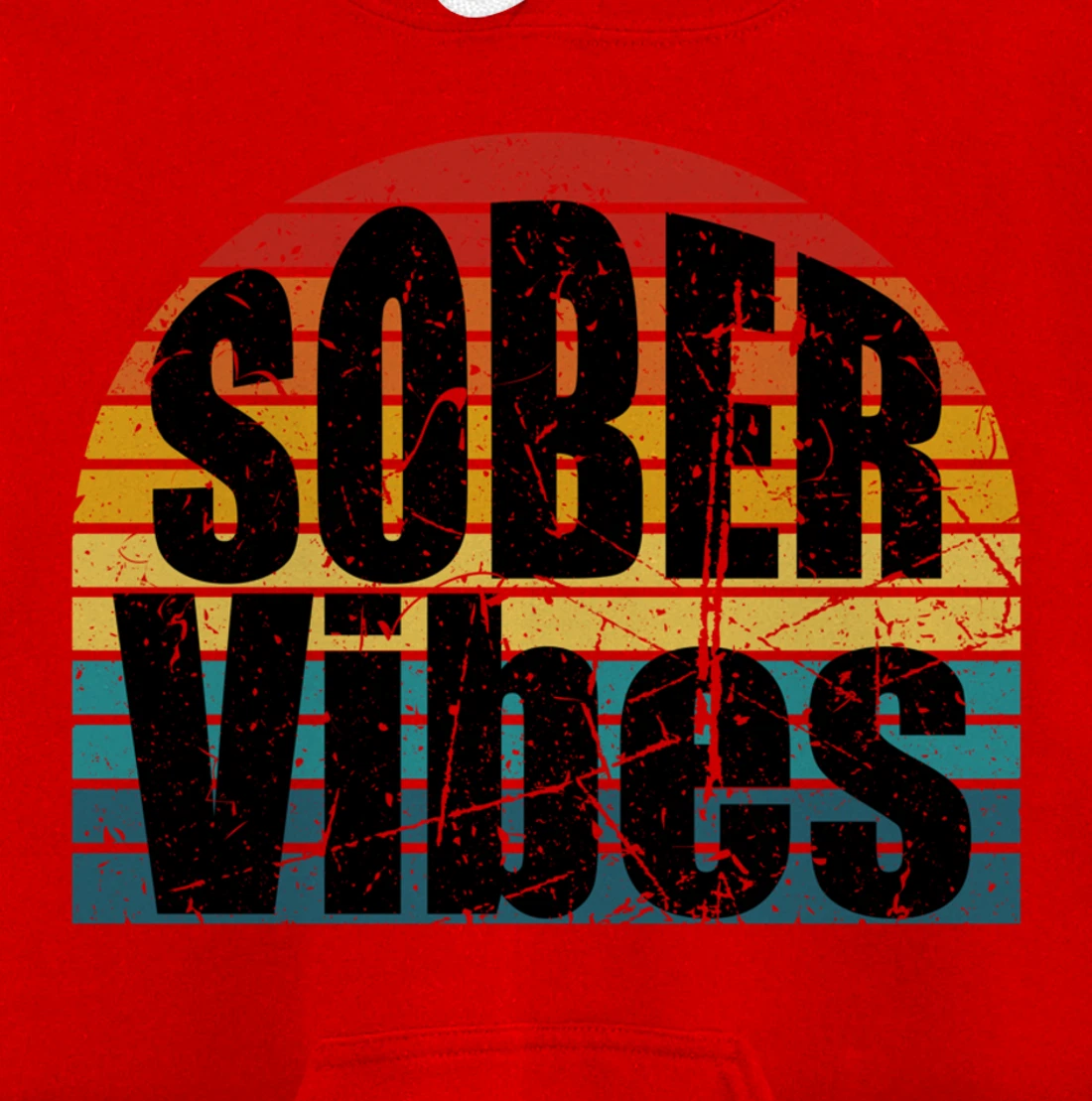 Sober Vibes Retro Sunset Vintage Swag Sober Recovery Pullover Hoodie