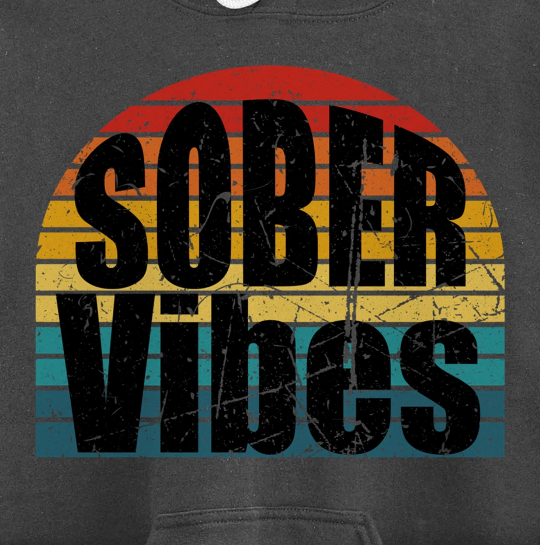 Sober Vibes Retro Sunset Vintage Swag Sober Recovery Pullover Hoodie
