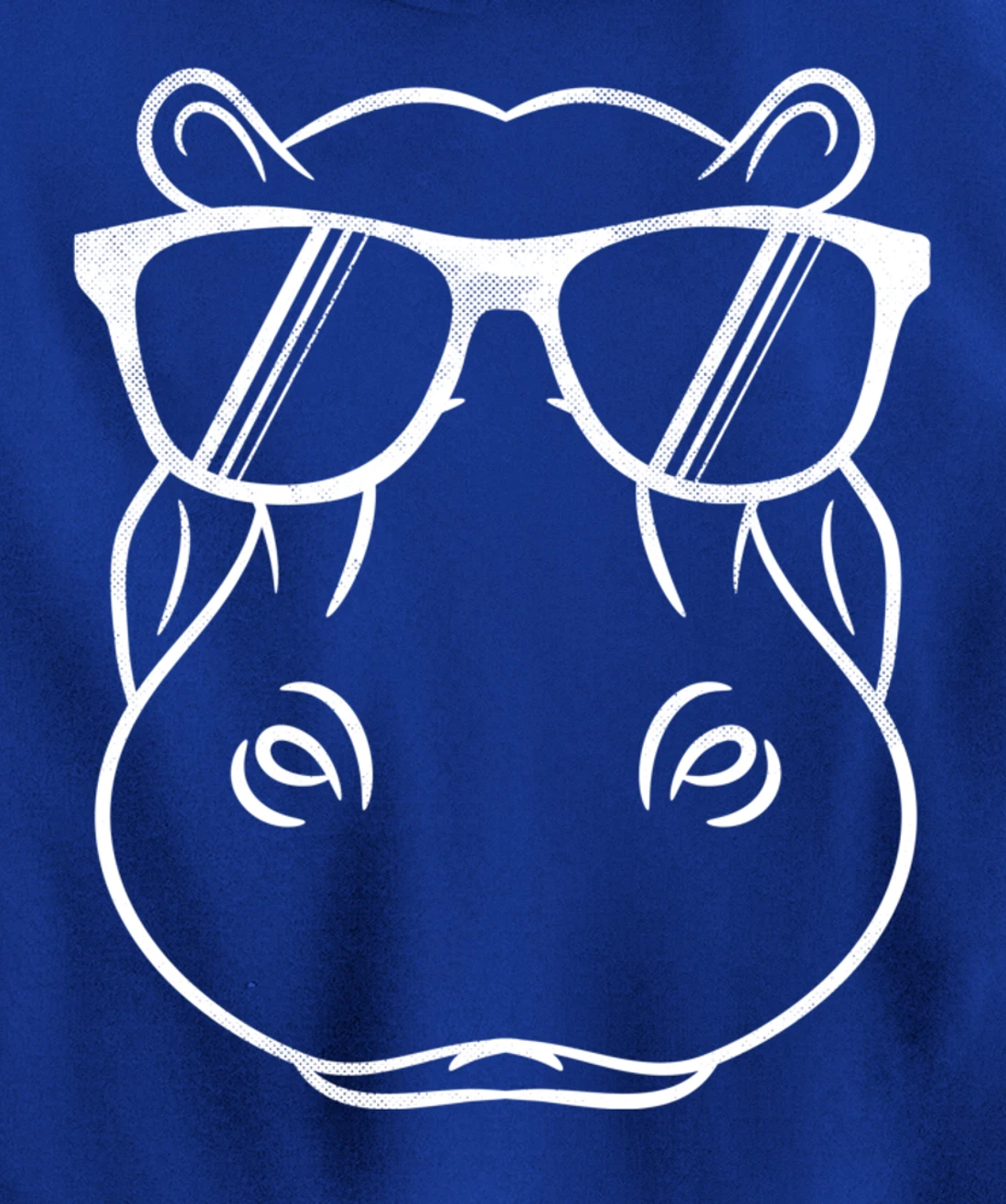 Hippo Face Wearing Sunglasses Funny Hippopotamus Animal Pullover Hoodie
