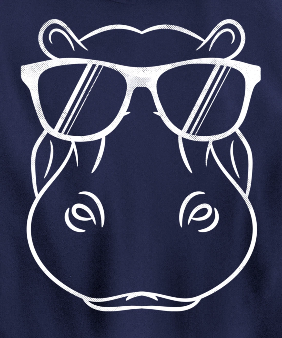 Hippo Face Wearing Sunglasses Funny Hippopotamus Animal Pullover Hoodie