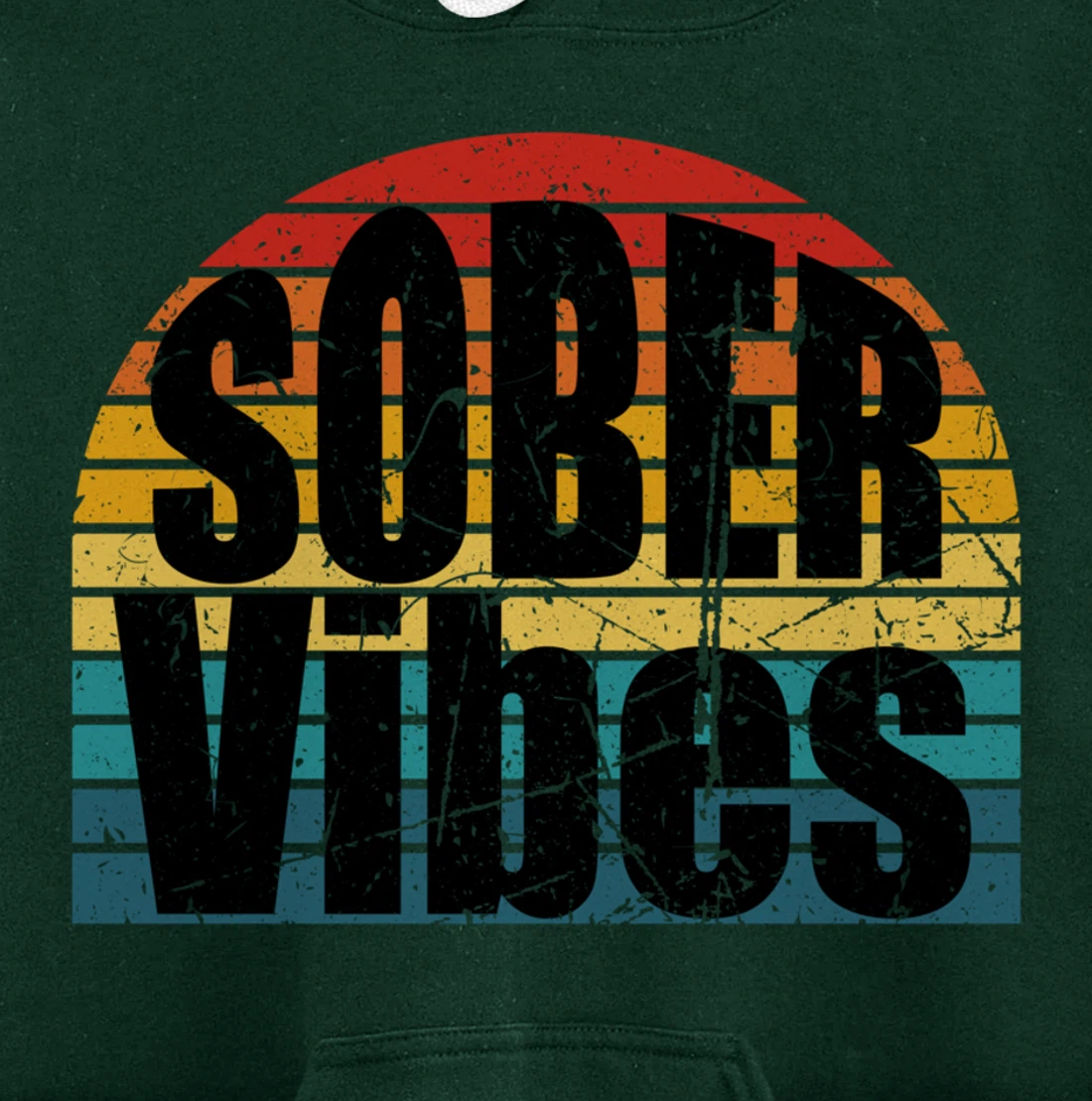 Sober Vibes Retro Sunset Vintage Swag Sober Recovery Pullover Hoodie