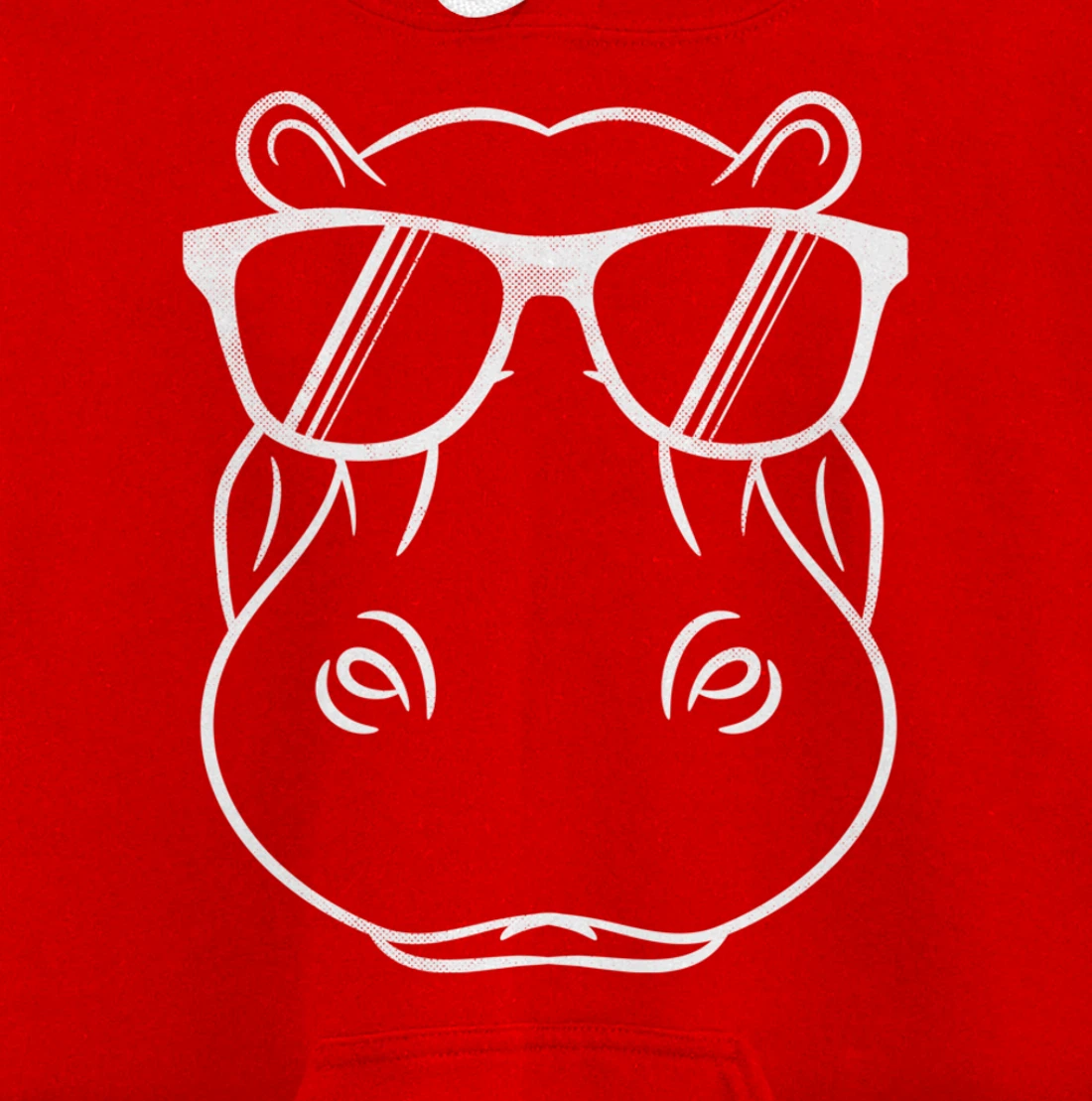 Hippo Face Wearing Sunglasses Funny Hippopotamus Animal Pullover Hoodie