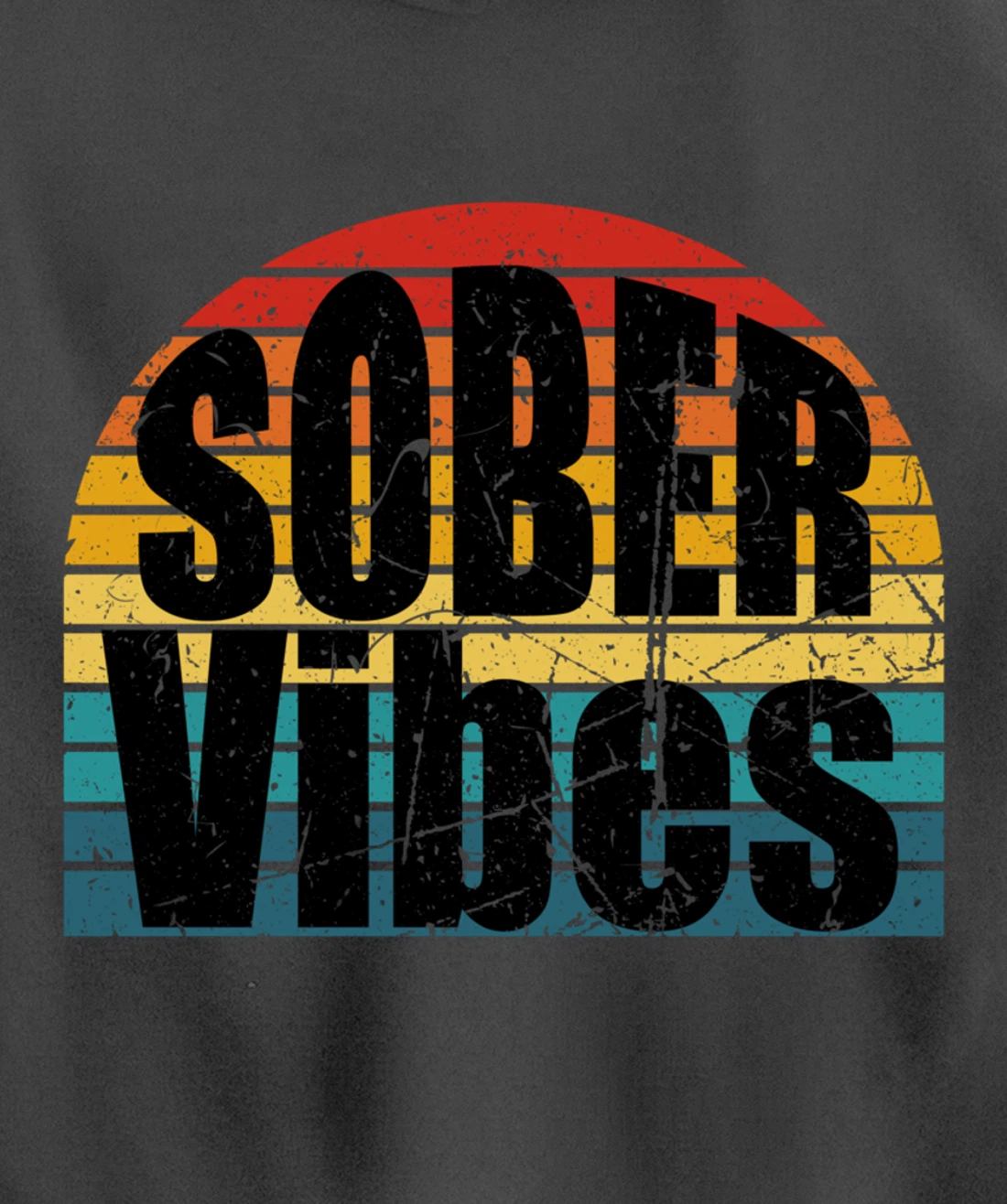 Sober Vibes Retro Sunset Vintage Swag Sober Recovery Pullover Hoodie