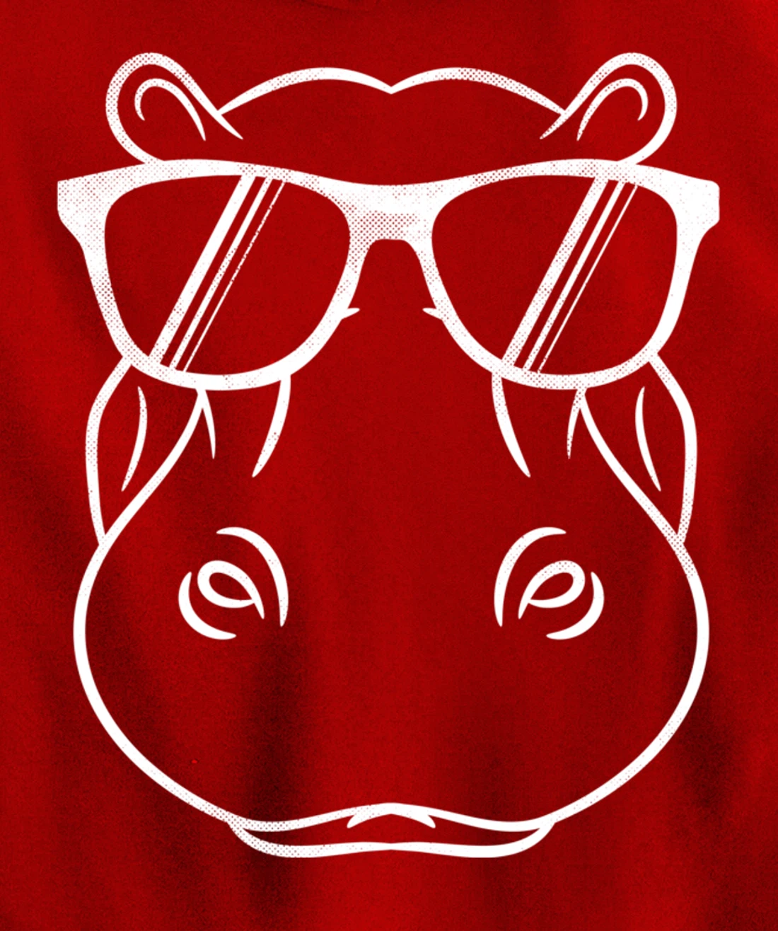 Hippo Face Wearing Sunglasses Funny Hippopotamus Animal Pullover Hoodie