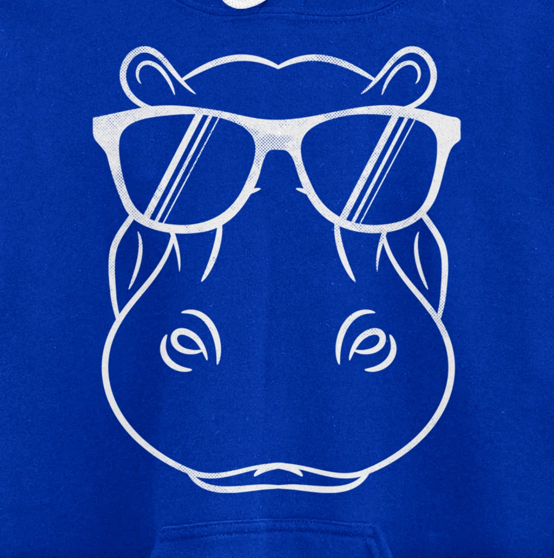 Hippo Face Wearing Sunglasses Funny Hippopotamus Animal Pullover Hoodie