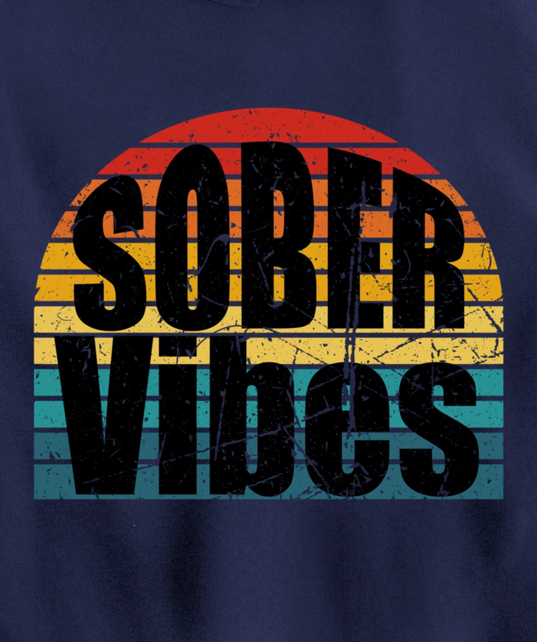 Sober Vibes Retro Sunset Vintage Swag Sober Recovery Pullover Hoodie