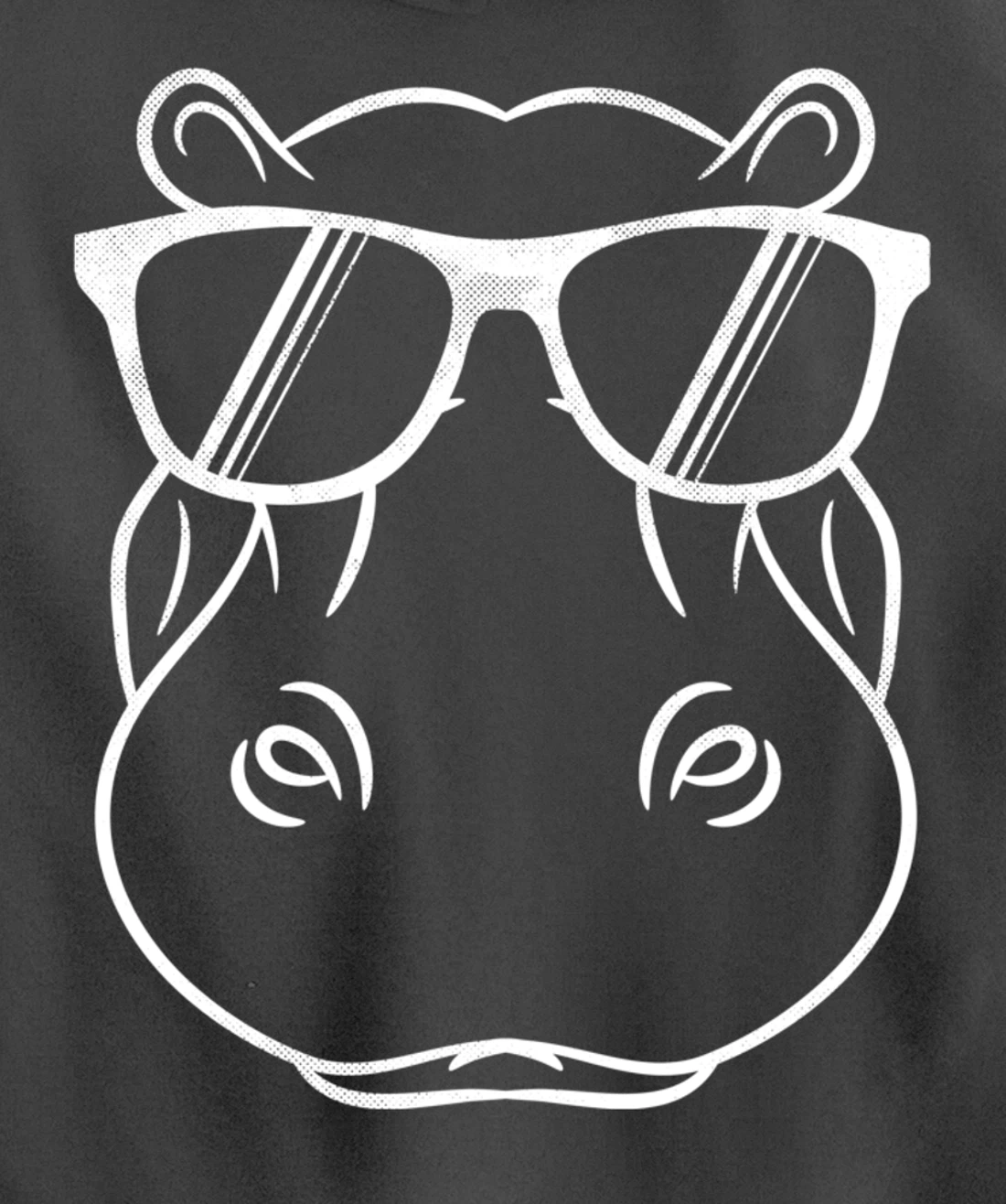 Hippo Face Wearing Sunglasses Funny Hippopotamus Animal Pullover Hoodie