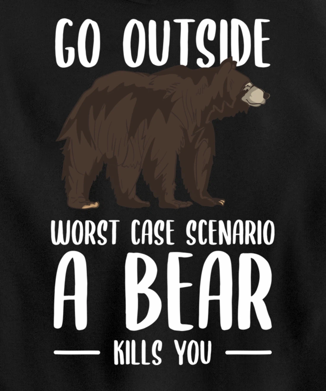 Go Outside Worst Case Scenario A Bear Kills You Camping Pullover Hoodie